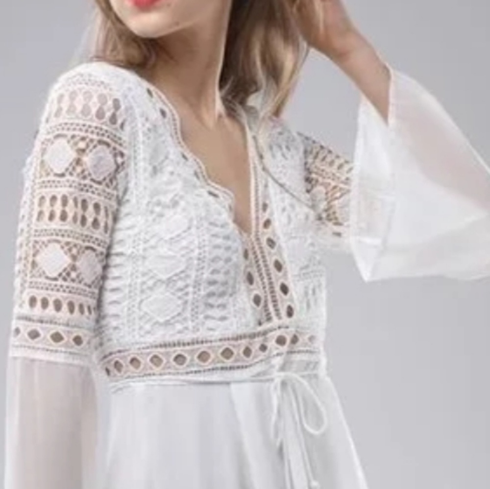 WHITE  MINI DRESS - Picture 2 of 8